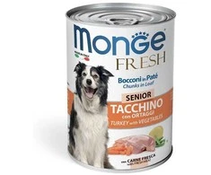Monge Fresh Senior konservuotas pašaras pagyvenusiems šunims su kalakutiena ir daržovėmis 400g