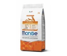 Monge spec. line monoprotein puppy sausas pašaras visų veislių jauniems šuniukams su antiena, ryžiais ir bulvėmis 12kg