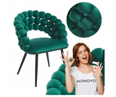Monovo Bubble Minkšta kėdė svetainei Modernus žalias veliūras BUBLI