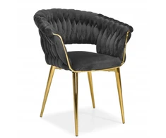 Monovo Glamour Juodas Velvet minkšta kėdė, skirta svetainės valgomajam IRIS LUX