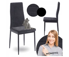 Monovo Juoda minkšta palėpės virtuvės kėdė valgomajam, virtuvės svetainei, EDEN