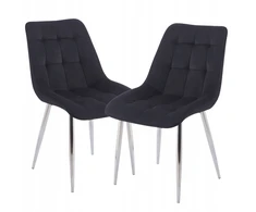 Monovo Juoda moderni dygsniuota aksominė kėdė svetainei valgomajam Velvet CHIC