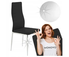 Monovo Juoda vakarienės kėdė virtuvei valgomajam Eco-Leather Metal Chorm MERA