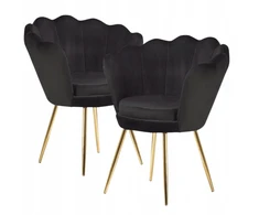 Monovo Juodas Glamour Gold Minkšta šukutės kėdė