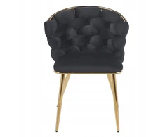 Monovo Juodo Veliūro valgomojo kėdė Auksinės kojos Chrome Glamour Velvet PLOTI