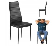 Monovo Kėdė svetainei Valgomojo Loft Moderni oda juoda ekologiška oda HANA