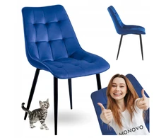 Monovo Minkšta kėdė lofto svetainei Dygsniuotas Velvet Tamsiai mėlynas CHIC Velvet