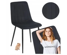 Monovo Minkšta metalinė valgomojo kėdė Loft Velvet Juodas Veliūras ORITE
