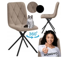Monovo Minkšta pasukama kėdė virtuvės valgomajam Loft rusvai gelsvas Cappuccino ALA