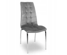 Monovo Minkšta svetainės ir valgomojo kėdė Pilka Velvet Chrome KONE