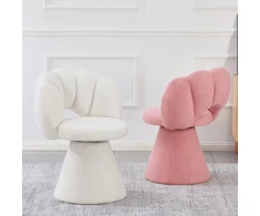 Monovo Modernaus dizaino kėdė pliušinis Lamb Boucle Rožinė MELO