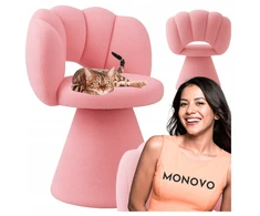 Monovo Modernaus dizaino kėdė pliušinis Lamb Boucle Rožinė MELO