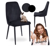 Monovo Moderni Loft Velvet virtuvės kėdė svetainei valgomajam Juodas CALM