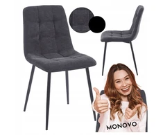 Monovo Moderni Loft virtuvės kėdė svetainei valgomajam Minkšta juoda NAVA