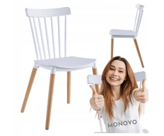 Monovo Moderni medinė virtuvės valgomojo kėdė su baltojo buko kojomis LIGNUM