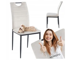 Monovo Moderni minkšta kėdė valgomajam Loft Velvet rusvai gelsvas Velior TAVOS