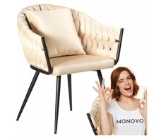 Monovo Moderni pinta minkšta kėdė Glamour Velvet rusvai gelsvas Veliūras VUNO