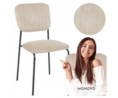 Monovo Moderni pramoninė smėlio spalvos veliūrinė kėdė virtuvės valgomajam VERIA