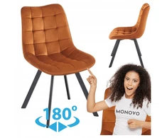 Monovo Pasukama valgomojo kėdė Dygsniuotas Velvet Cinamonas Velvet Loft COCO