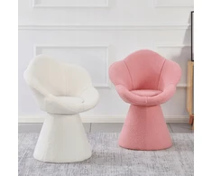 Monovo Rožinė minimalistinio dizaino kėdė Lamb Boucle Teddy JASMINE