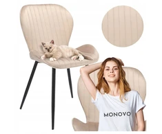 Monovo Velvet Metal Loft Svetainės kėdė Smėlio spalvos Minkštas Velvet LERO
