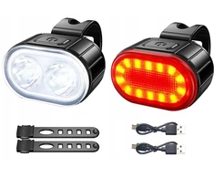 Monpax DVIRAČIO ŽIBINTŲ RINKINYS USB DVIRAČIO ŽIBINTŲ PRIEKINIŲ IR GALINIŲ LEMPŲ RINKINYS