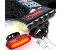 Montavelo Dviračio žibintas priekinis galinis LED 1800lm USB įkraunamas dviračio žibintų rinkinys