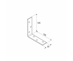 Montavimo kampas, 125x125x22x2,0mm, cinkuotas