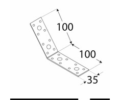 Montavimo kampas, 135°, 100x100x35x2,5mm, cinkuotas