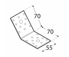 DMX Montavimo kampas, 135°, 70x70x55x2,5mm, cinkuotas