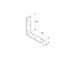 Montavimo kampas, 80x80x19x2,0mm, cinkuotas