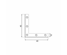 Montavimo plokštelė langams, 40x40x10x1,5 mm, 4vnt., cinkuota