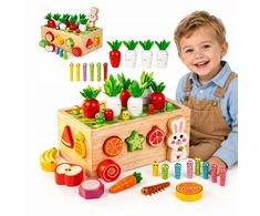 Montessori blokų rūšiuotojas Pagauk Worm automobilio galvosūkį MORKOS IR KIRMOS