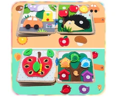 MONTESSORI JAUTIMO KNYGA LAIKOMOJI VELTINĖ KNYGA VAIKAMS