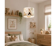 Pakabinamas šviestuvas Moonlight DZIECIĘCA LAMPA WISZĄCA LISTWA ABAŻUR 20CM PASTELOWY ZWIERZĄTKA E27 LED LAS