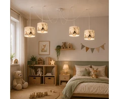 Moonlight DZIECIĘCA LAMPA WISZĄCA SPIDER ABAŻUR 20CM PASTELOWY ZWIERZĄTKA E27 LED