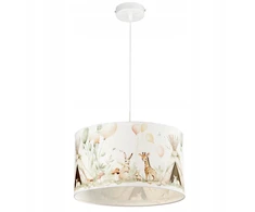Pakabinamas šviestuvas Moonlight DZIECIĘCA LAMPKA WISZĄCA ABAŻUR 30 CM PASTELOWY ZWIERZĄTKA E27 LED LAS