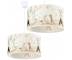 Moonlight DZIECIĘCA LAMPKA WISZĄCA ABAŻUR 30 CM PASTELOWY ZWIERZĄTKA E27 LED LAS