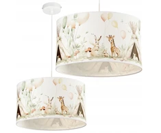 Pakabinamas šviestuvas Moonlight DZIECIĘCA LAMPKA WISZĄCA ABAŻUR 30 CM PASTELOWY ZWIERZĄTKA E27 LED LAS