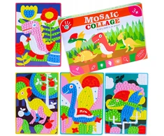 MOSAIC STICKBOOK VAIKAMS DINOZAURAI KŪRYBINIO MENŲ RINKINYS DIY 3+