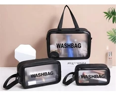 MOTERIŠKŲ VYRIŠKŲ KOSMETIKŲ KREPŠINIŲ RINKINYS 3in1 TRAVEL TRAVEL TRANSPARENT XL