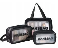 MOTERIŠKŲ VYRIŠKŲ KOSMETIKŲ KREPŠINIŲ RINKINYS 3in1 TRAVEL TRAVEL TRANSPARENT XL