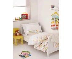 MOTHERCARE Patalynė dziecięca bawełniana 2 el. Dwustronna ZOO /PASKI 120X150