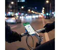 MOTOROLERIS DVIRAČIO STOVIMO LAIKIKLIS TELEFONO NAVIGACIJAI REGULIUOJAMAS MTB