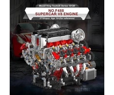 Mould King KONSTRUKCINIAI BLAKAI MOLD KING 10130 VARIKLIS F488 SUPERCAR V8 ENGINE 2718EL