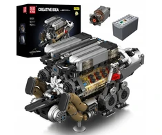 Mould King Mold King blokai 10131 W16 variklis V modelis 16 cilindrų Technic BOX