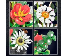 Mould King Moul King kaladėlės 24107 Daisy puokštės gėlių rinkinys