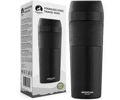 „Mountain Goat TRAVEL“ termo puodelis, 450 ml, juodas