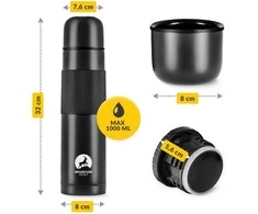 Mountain Kelioninis termosas kavai ir arbatai, 1 litras, juodas