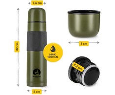 Mountain Kelioninis termosas kavai ir arbatai, 1 litras, žalias
